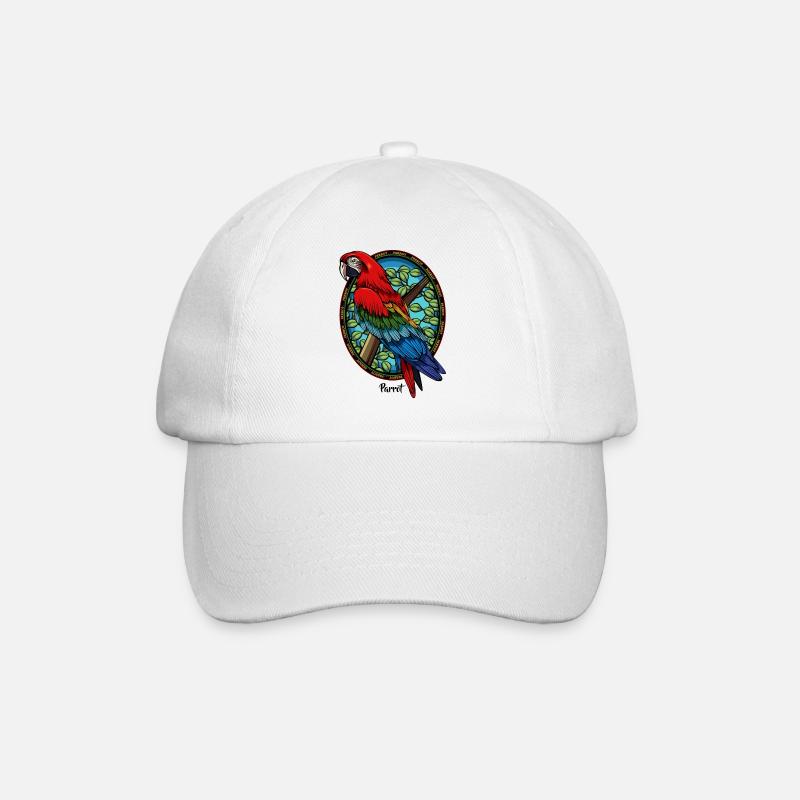 Papagei - Baseballkappe - Weiß/Weiß
