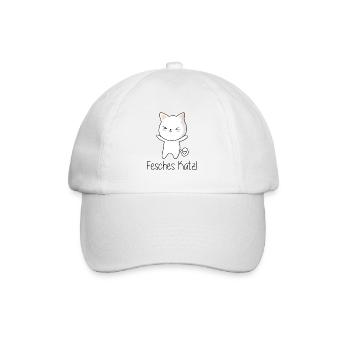 Fesches Katzerl Geschenk - Baseballkappe - Weiß/Weiß - Vorne
