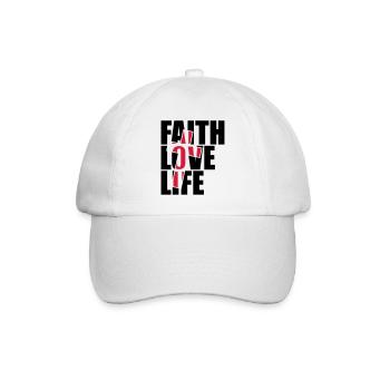 Red cross design jesus cool faith love life faith - Baseball Cap - white/white - Front