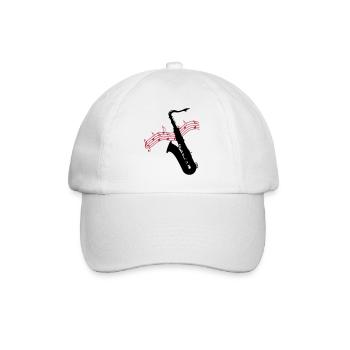 Saxophone / Jazz / Music - Baseball Cap - white/white - Front