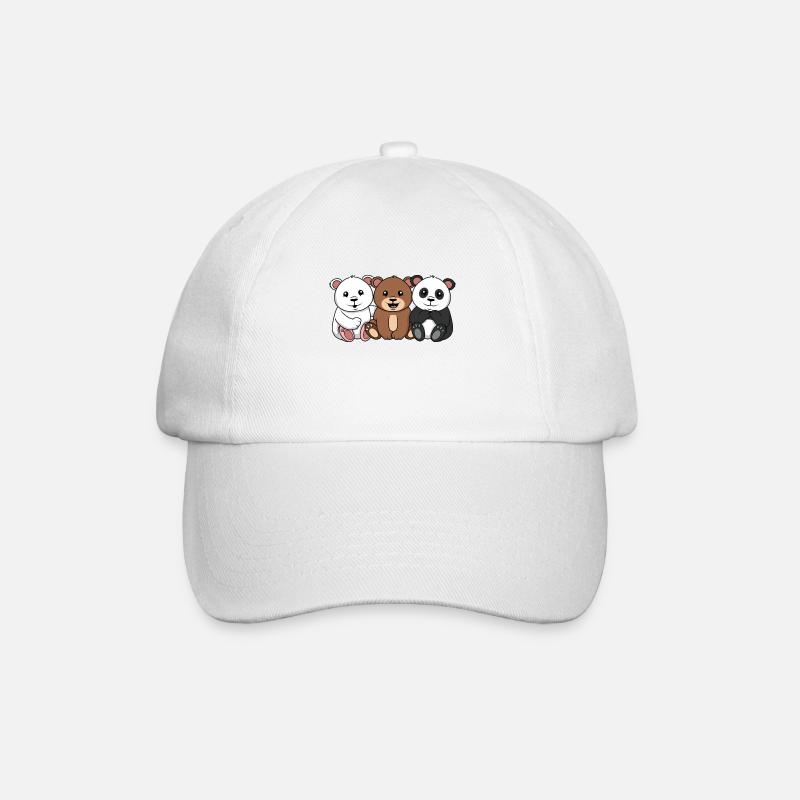 3 Bears 3 Bears Polar Bear Bear Panda - Baseball Cap - white/white