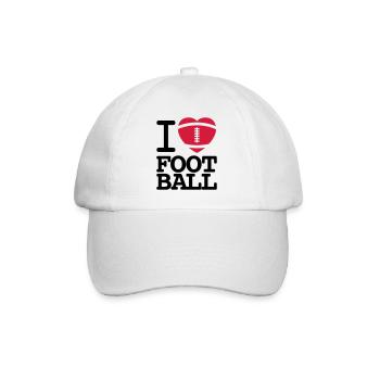 I love football - Baseballkappe - Weiß/Weiß - Vorne