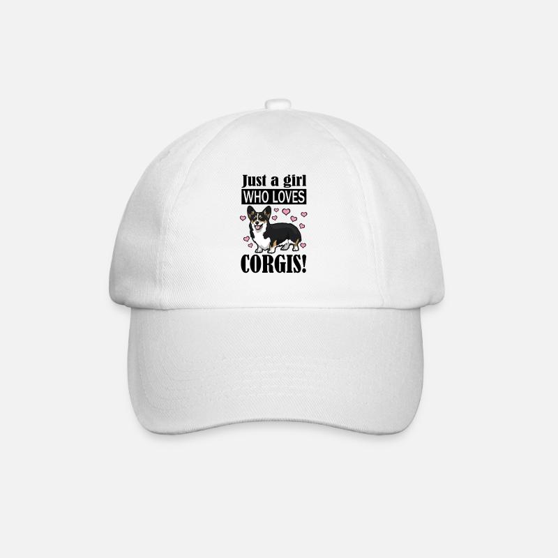 Corgi - Baseball Cap - white/white