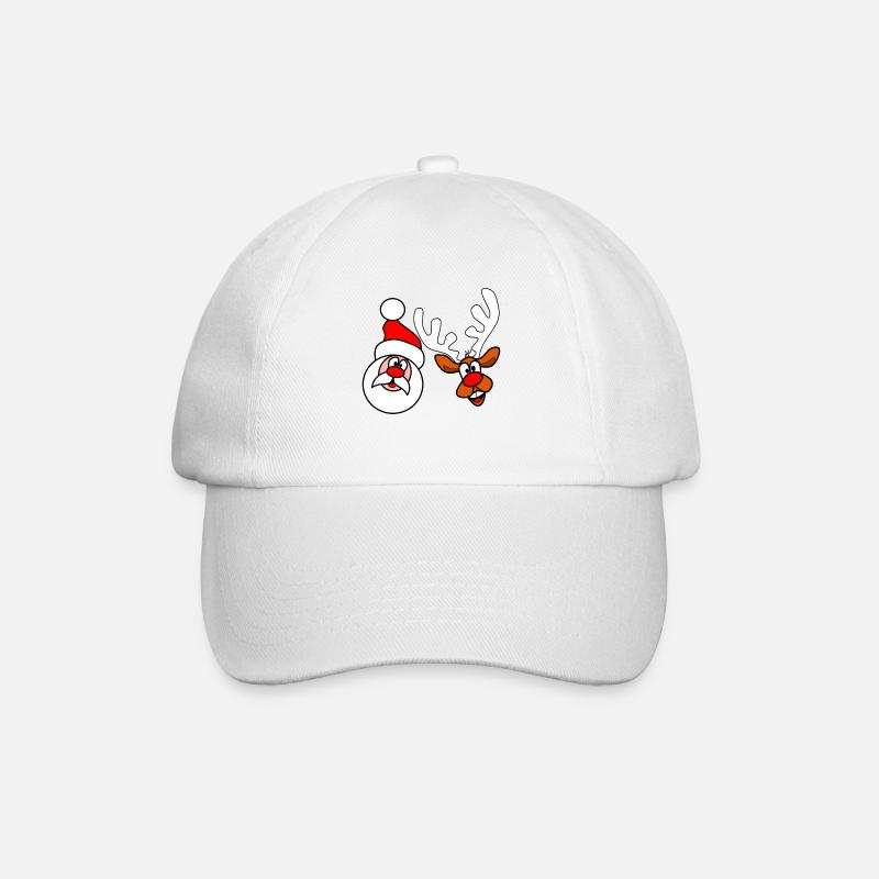 Père Noël et renne - Casquette classique - blanc/blanc