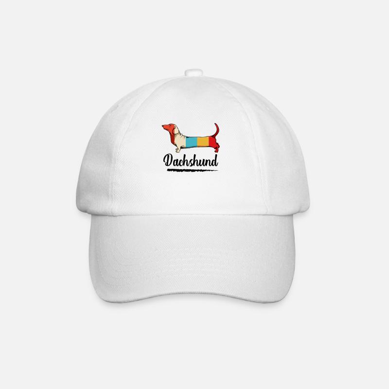 Dackel - Baseballkappe - Weiß/Weiß
