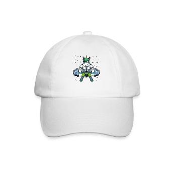 Unicorn strength training in the gym - Baseball Cap - white/white - Front