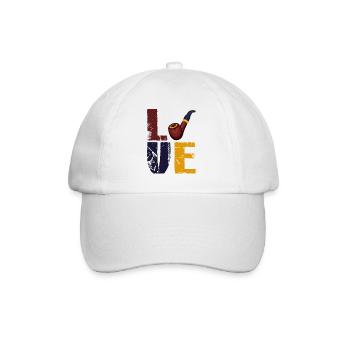 Liebe Pfeife rauchen - Baseballkappe - Weiß/Weiß - Vorne
