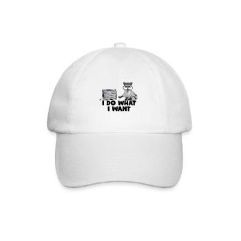 Raccoon I do what i want - Baseball Cap - white/white - Front
