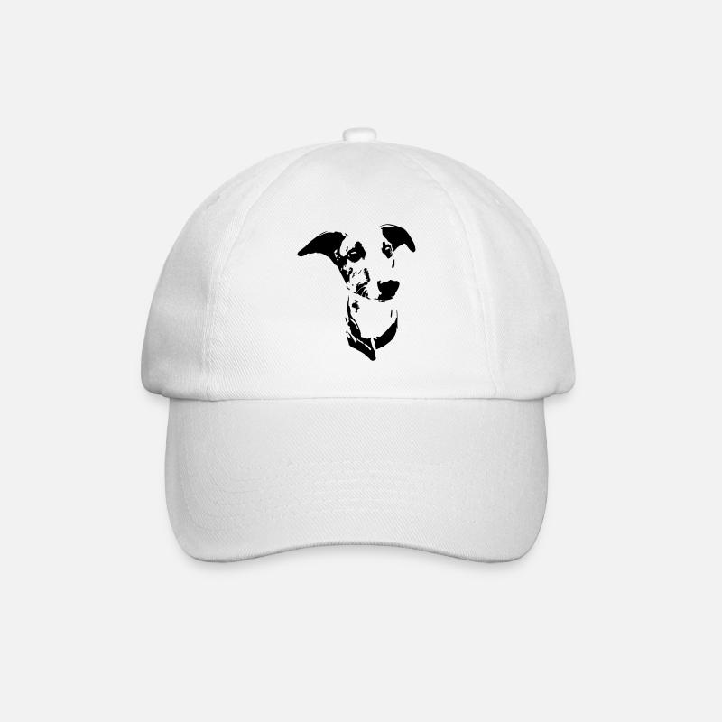 Whippet Kopf - Baseballkappe - Weiß/Weiß