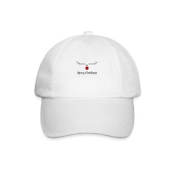Merry Christmas Moose Minimal Art Christmas Xmas - Baseball Cap - white/white - Front