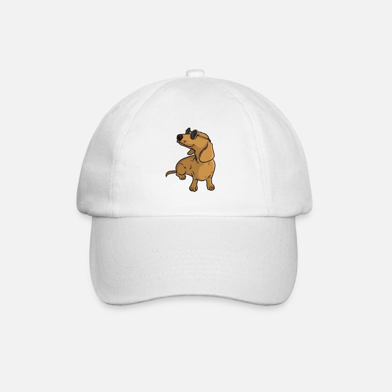 Dackel Chiller Sonnenbrille Hund - Baseballkappe - Weiß/Weiß