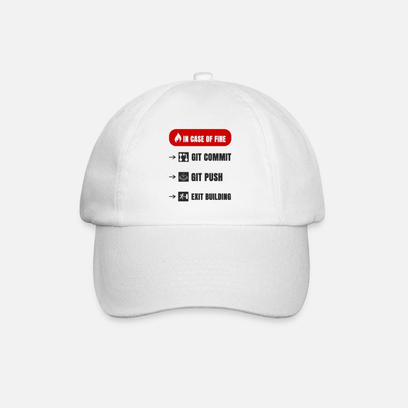 Git fire - Baseball Cap - white/white