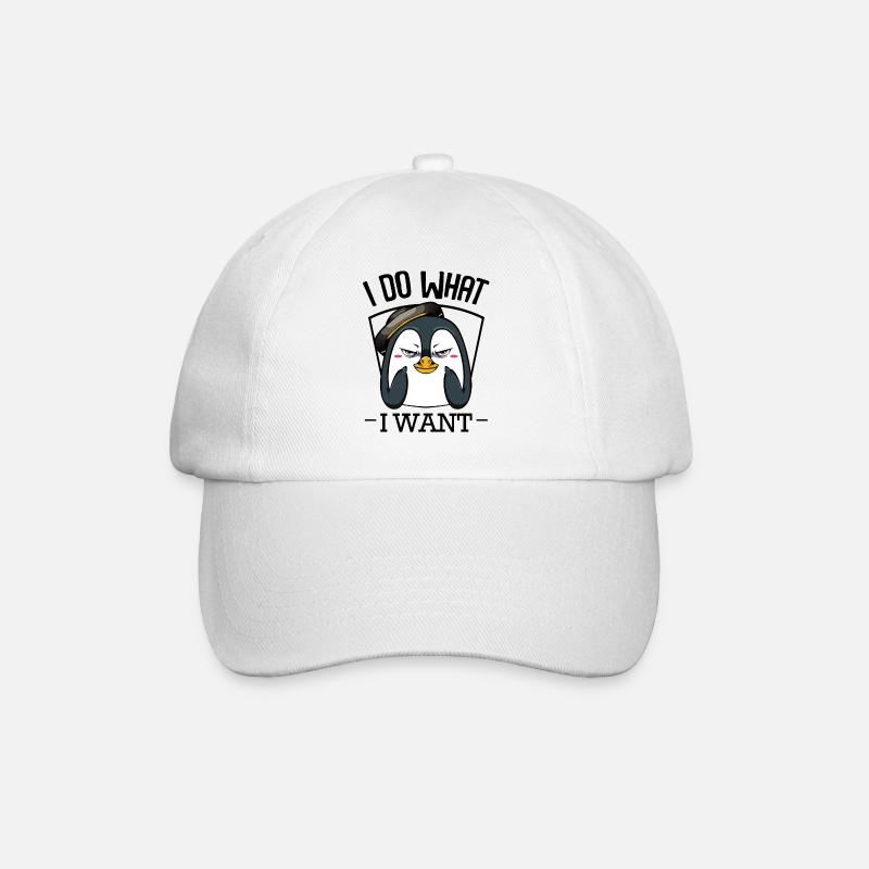 Pinguin - Baseballkappe - Weiß/Weiß