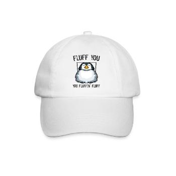 Fröhlicher Pinguin Jungtier - Baseballkappe - Weiß/Weiß - Vorne