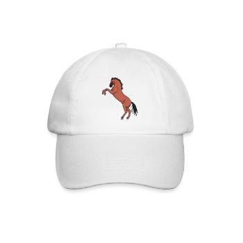 Pferd Pferde Pony Reiten Wildpferd Hengst Wild - Baseballkappe - Weiß/Weiß - Vorne