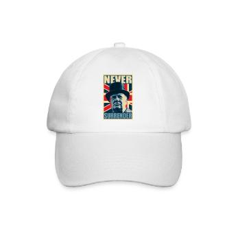 Winston Churchill Never Surrender Propaganda - Baseball Cap - white/white - Front