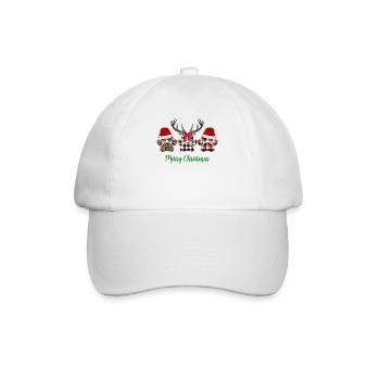 Joyeuse patte de Noël - Casquette classique - blanc/blanc - Devant