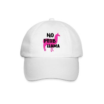 No prob llama - Baseballkappe - Weiß/Weiß - Vorne