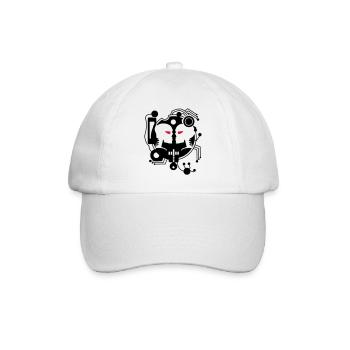 Cyber Love circuit with two cyborgs - Baseball Cap - white/white - Front