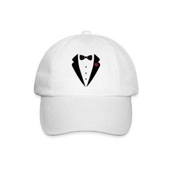 bow_tie_anzug_002 - Baseball Cap - white/white - Front