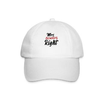 Cadeau de la Saint Valentin de Mme Always Right Couple - Casquette classique - blanc/blanc - Devant