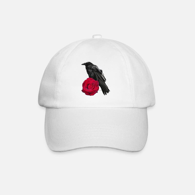 Crow Rose - Baseball Cap - white/white