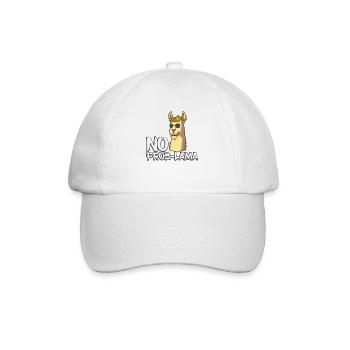 No Prob Lama - Lama mit Sonnenbrille - Baseballkappe - Weiß/Weiß - Vorne
