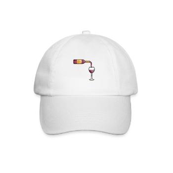 Wine red wine wine glass red wine bottle gift - Baseball Cap - white/white - Front