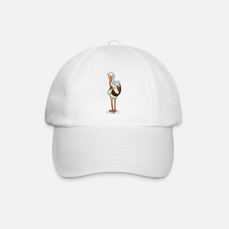 Cigogne avec bébé - Casquette classique - blanc/blanc