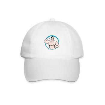 body builder - Baseball Cap - white/white - Front
