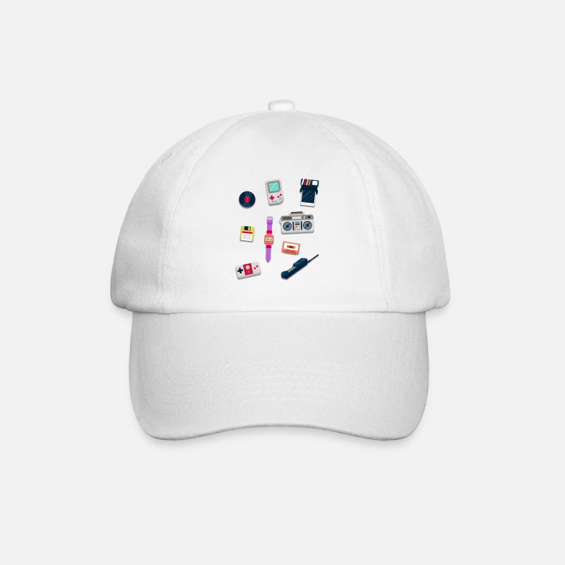 Objets des années 80 - Rétro Design - Casquette classique - blanc/blanc
