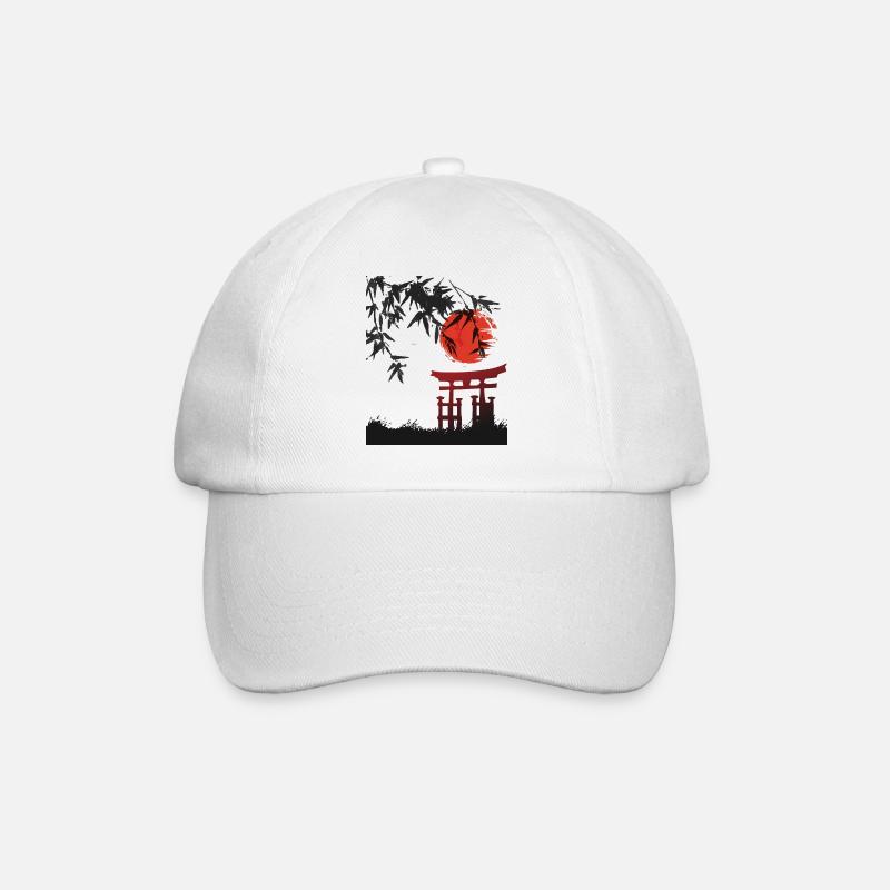 miyajima coucher de soleil japonais nature - Casquette classique - blanc/blanc