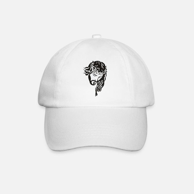 Jésus Christ avec chapelet silhouette marron - Casquette classique - blanc/blanc