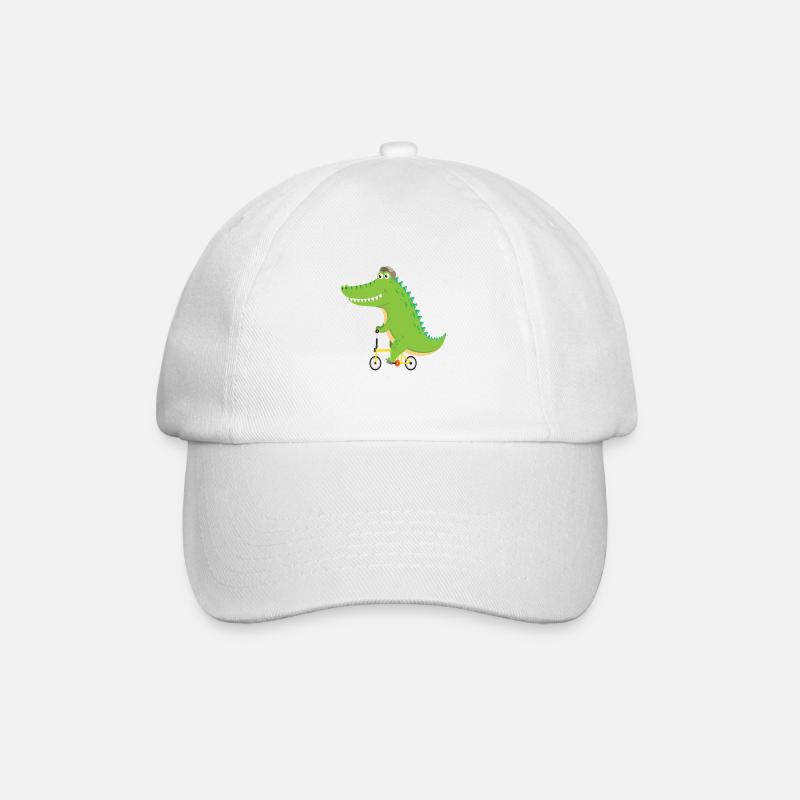 Krokodil - Baseballkappe - Weiß/Weiß