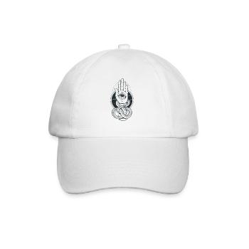 Hand der Fatima Hamsa Chamsa Khamsa arabisch Icon - Baseballkappe - Weiß/Weiß - Vorne