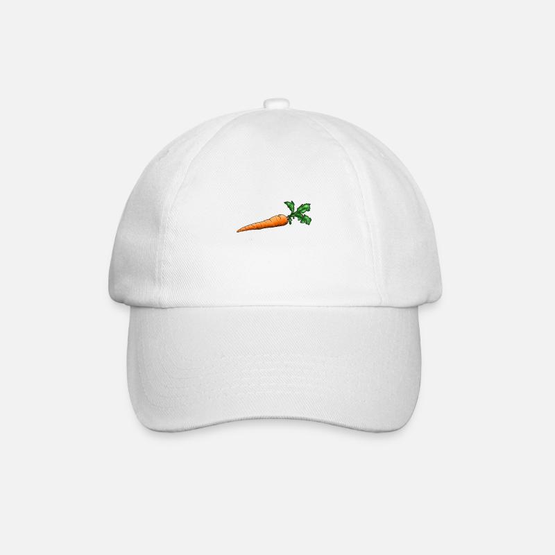 Karotte | Gemüse - Baseballkappe - Weiß/Weiß