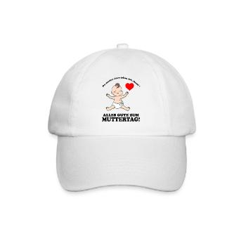 Muttertag Baby Herz Muttertag - Baseballkappe - Weiß/Weiß - Vorne