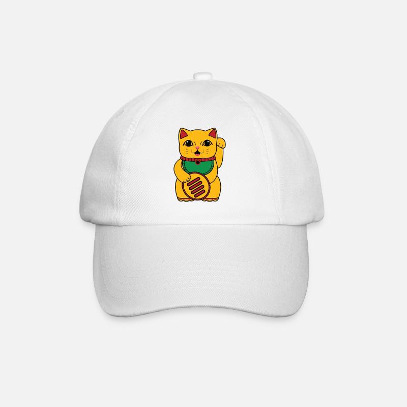 Winkekatze - Baseballkappe - Weiß/Weiß