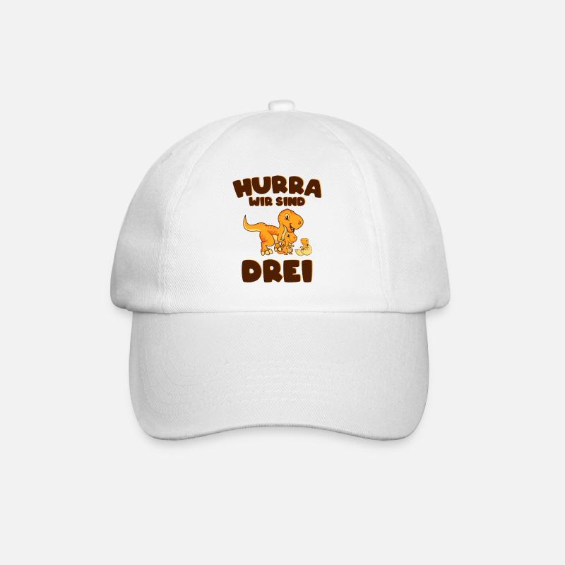 Drei Geschwister | 3. Kind Geburt Bruder Schwester - Baseballkappe - Weiß/Weiß