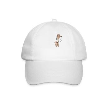 Chest pocket sloth funny kids t-shirt - Baseball Cap - white/white - Front