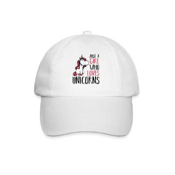 La fille adore la licorne - Casquette classique - blanc/blanc - Devant