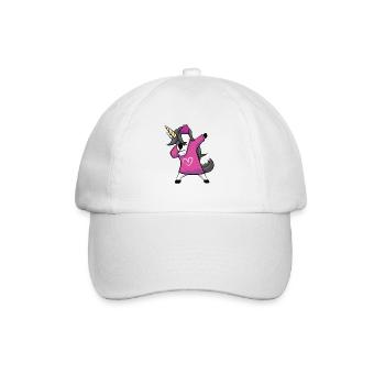 Dabbing Unicorn Einhorn Mädchen - Baseballkappe - Weiß/Weiß - Vorne