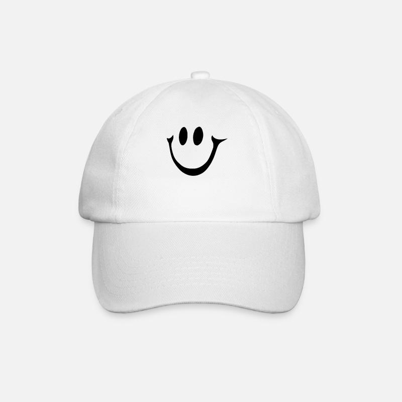 Lächelndes Gesicht einfaches Smile Design - Baseballkappe - Weiß/Weiß