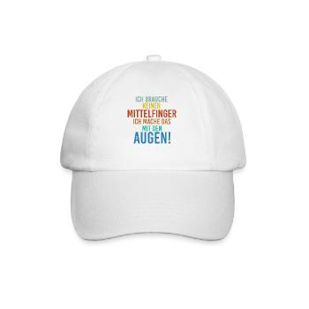 Sprüche Mittelfinger - Baseballkappe - Weiß/Weiß - Vorne
