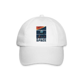 Space Shuttle Mars Weltall Raumfahrt Fun Geschenk - Baseballkappe - Weiß/Weiß - Vorne