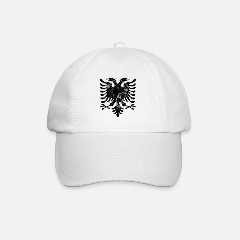 Albanischer Loewe - Baseballkappe - Weiß/Weiß