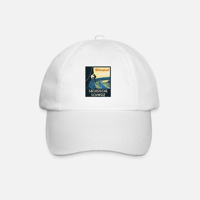 saechsische schweiz Klettern Geschenk - Baseballkappe - Weiß/Weiß