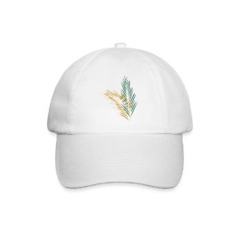 a green and a golden palm leaf - Baseball Cap - white/white - Front