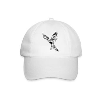 Elegant flying hawk - Baseball Cap - white/white - Front