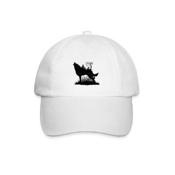 Loup renversant avec la fée dans la nuit - Casquette classique - blanc/blanc - Devant